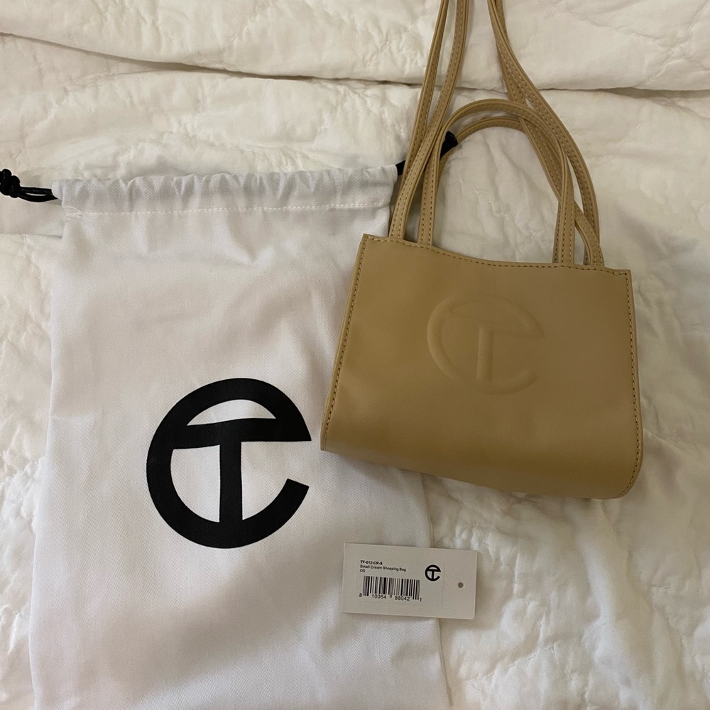 Telfar cream small shopping bag